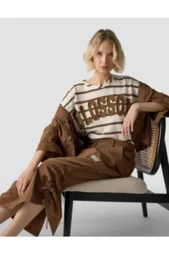 LECOMTE Shirt nougat gestreift