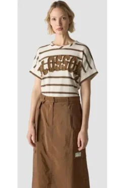 LECOMTE Shirt nougat gestreift
