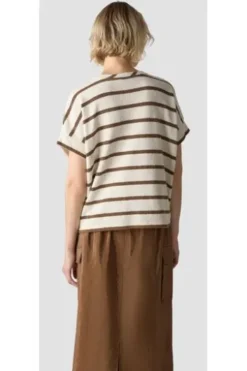 LECOMTE Shirt nougat gestreift