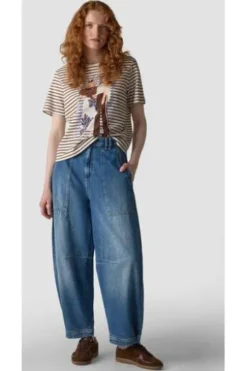 LECOMTE Shirt nougat gestreift