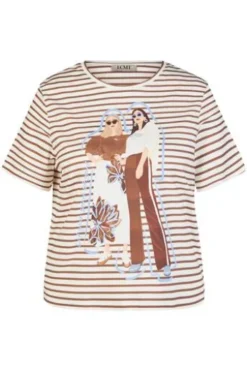 LECOMTE Shirt nougat gestreift