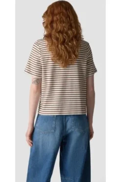 LECOMTE Shirt nougat gestreift
