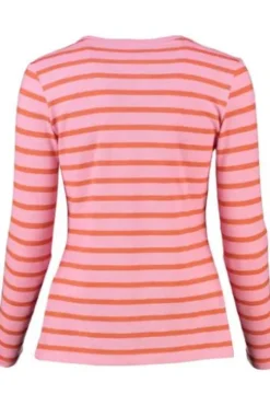 LECOMTE Shirt rosa gestreift