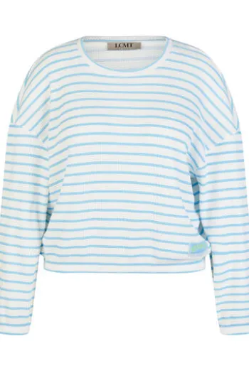 LECOMTE Sweatshirt lichtblau gestreift