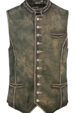 Leder Weste Westsee braun einfarbig