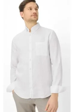 Leinen Hemd Daniel white Modern Fit Langarm