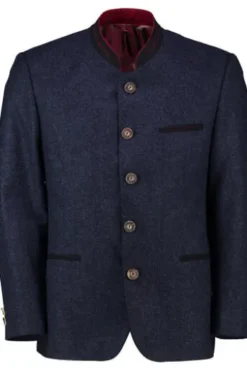 LODENFREY Hochgeschlossener Janker Golling blau Bavaria Loden