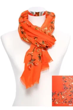 LUISE STEINER Schal orange geblümt aus der Luise & Lois Kollektion