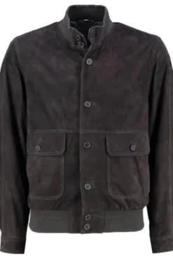 MADDOX Leder-Blouson Gunter marine