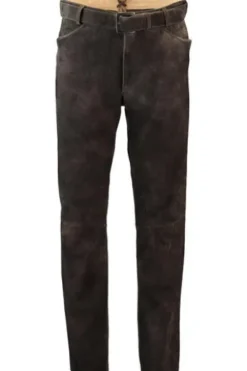 MADDOX Leder-Hose dunkelbraun Ziegenveloursleder