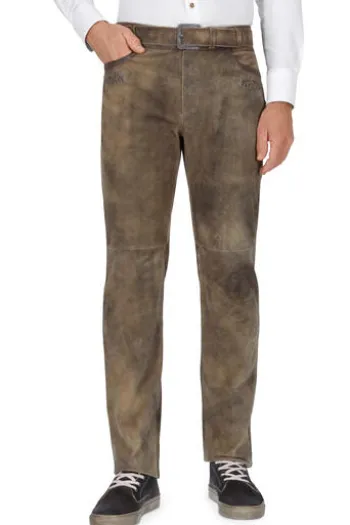 MADDOX Leder-Hose Lauter smoke Ziegenveloursleder