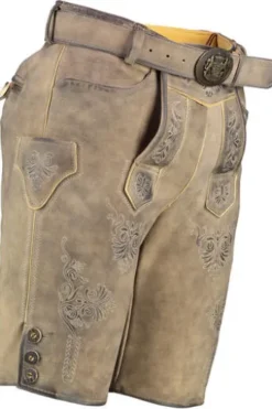 MADDOX Leder Shorts Ammersee staub einfarbig