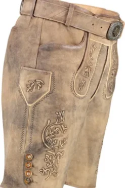 MADDOX Leder Shorts Birchsee zinn