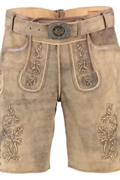 MADDOX Leder Shorts Birchsee zinn