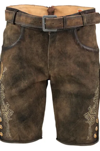 MADDOX Leder-Shorts Elm kastanie Ziegenveloursleder