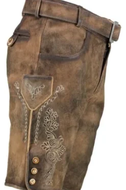MADDOX Leder-Shorts Elm kastanie Ziegenveloursleder
