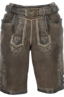MADDOX Leder-Shorts Loisach anthrazit Ziegenveloursleder