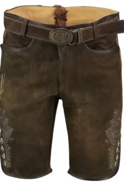 MADDOX Leder Shorts nuss
