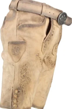 MADDOX Leder Shorts Ronn birke einfarbig