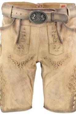 MADDOX Leder Shorts Ronn birke einfarbig