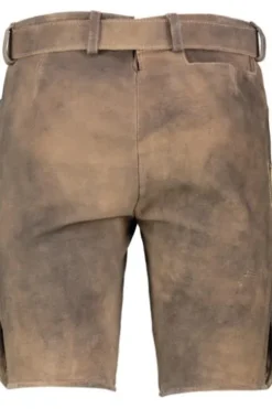 MADDOX Leder Shorts Silbersee blei einfarbig