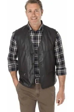 MADDOX Leder-Weste texasbraun Lammnappaleder