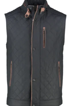 MADDOX Leder Weste Zeus navy