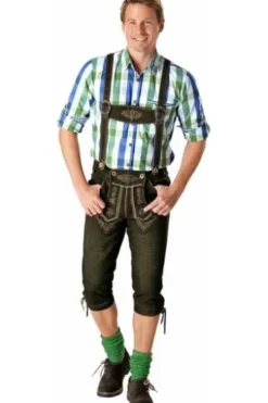 MADDOX Wildbock Lederkniebundhose dunkelbraun
