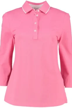 MAERZ Piqué Polo Shirt pink 3/4-Arm