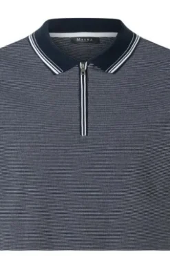MAERZ Polo-Shirt dawn blue gestreift Regular Fit