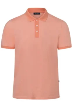 MAERZ Polo Shirt fresh papaya gestreift Regular Fit
