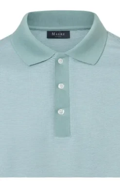 MAERZ Polo Shirt iced mint gestreift Regular Fit