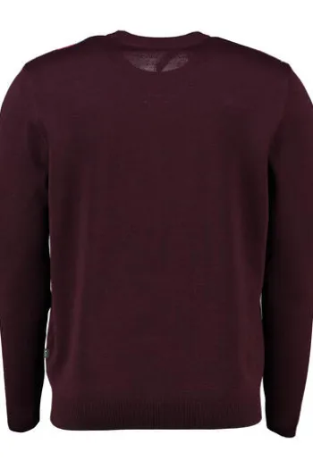 MAERZ Pullover bordeaux gemustert aus Merinowolle
