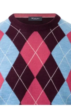 MAERZ Pullover bordeaux gemustert aus Merinowolle