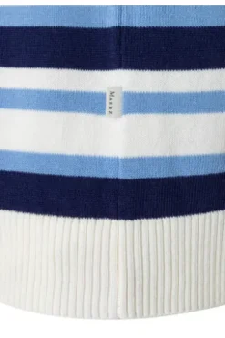 MAERZ Pullover endless sky- hellblau gestreift Kurzarm