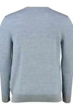 MAERZ Pullover Rundhals mit Leinen shades of blue