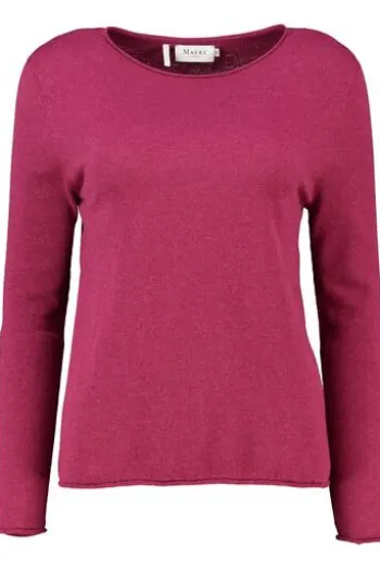 MAERZ Pullover weinrot extrafeine Merinowolle