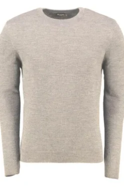 MAERZ Rundhals Pullover beige aus Schurwolle