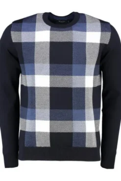 MAERZ Rundhals Pullover navy gemustert