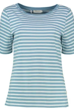 MAERZ Shirt blau gestreift in softer Baumwoll-Mixqualität