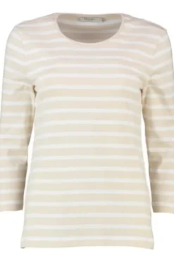 MAERZ Shirt french oak-beige gestreift in softer Baumwoll-Mixqualität