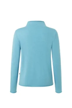 MAERZ Stehbund-Pullover hellblau aus hochwertiger Merinowolle