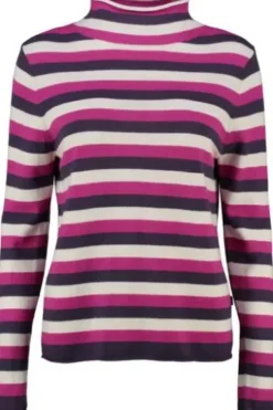 MAERZ Stehbund-Pullover pink gestreift