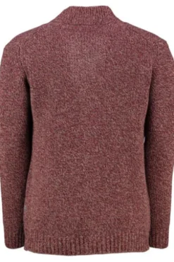 MAERZ Strickjacke bordeaux meliert in melierter Strickoptik