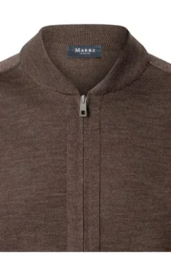 MAERZ Strickjacke braun extra feine Merinowolle