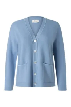 MAERZ Strickjacke endless sky- hellblau in Organic-Baumwoll-Qualität