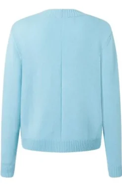 MAERZ Strickjacke hellblau aus hochwertiger Merinowolle