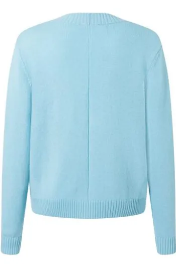MAERZ Strickjacke hellblau aus hochwertiger Merinowolle