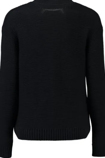 MAERZ Strickjacke marine im Soft-Cotton Linksstrick