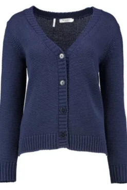 MAERZ Strickjacke marine in softer Organic-Baumwoll-Qualität